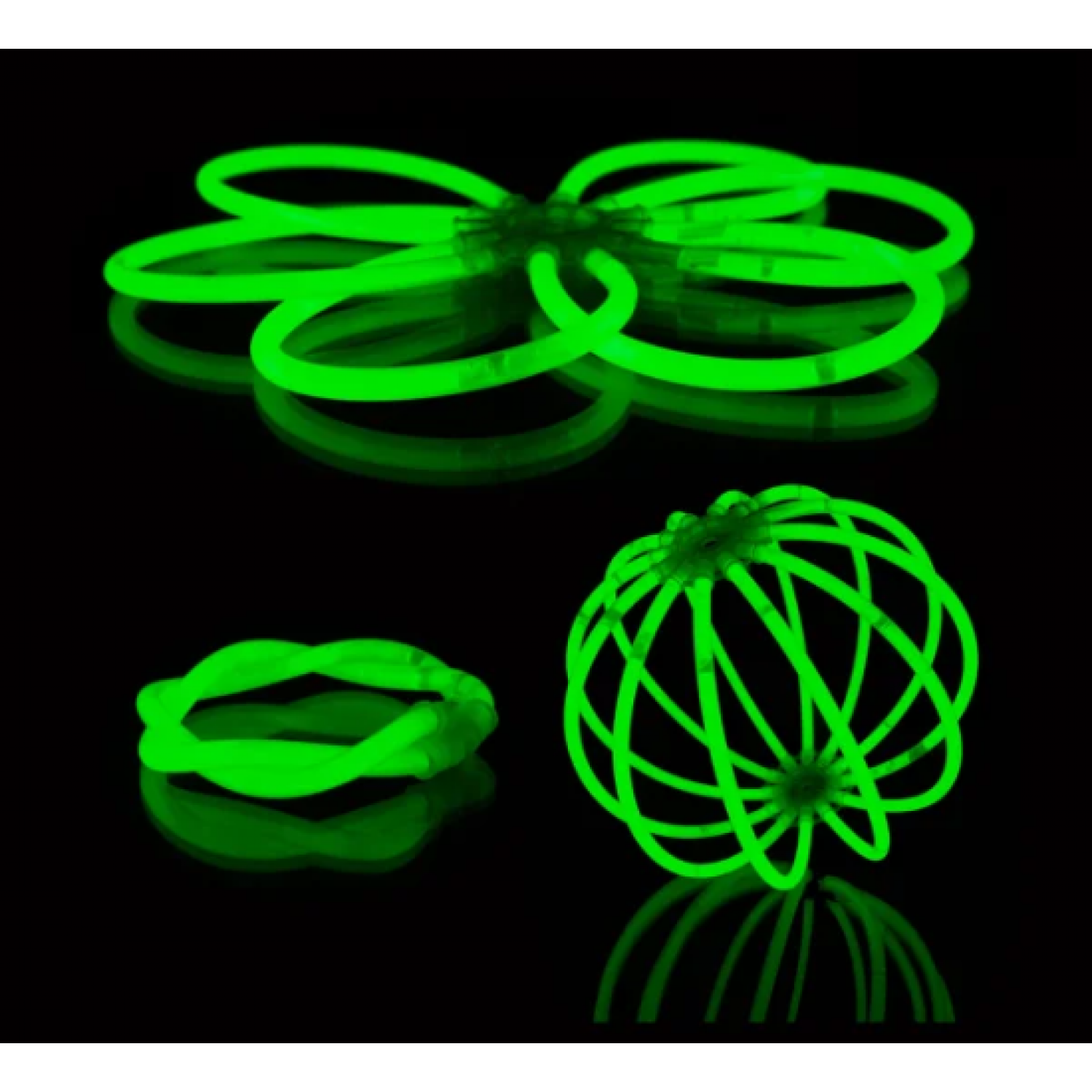 Luminiscējošie gaismas kociņi, 200x5mm, Zaļi (100 gab.)