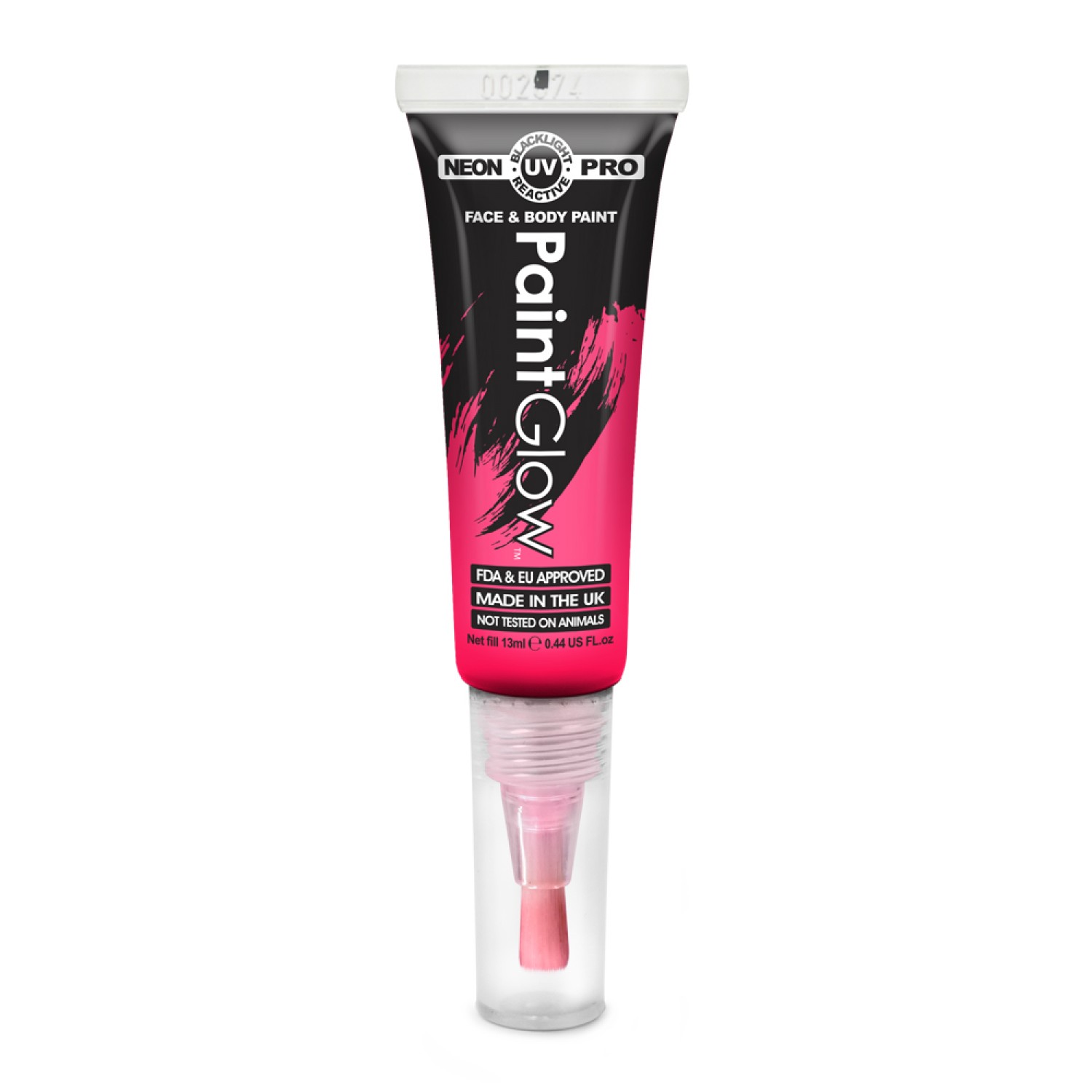 Pro Neon UV sejas un ķermeņa krāsa PAINTGLOW, ar otu Pro Neon UV sejas un ķermeņa krāsa PAINTGLOW, ar otu